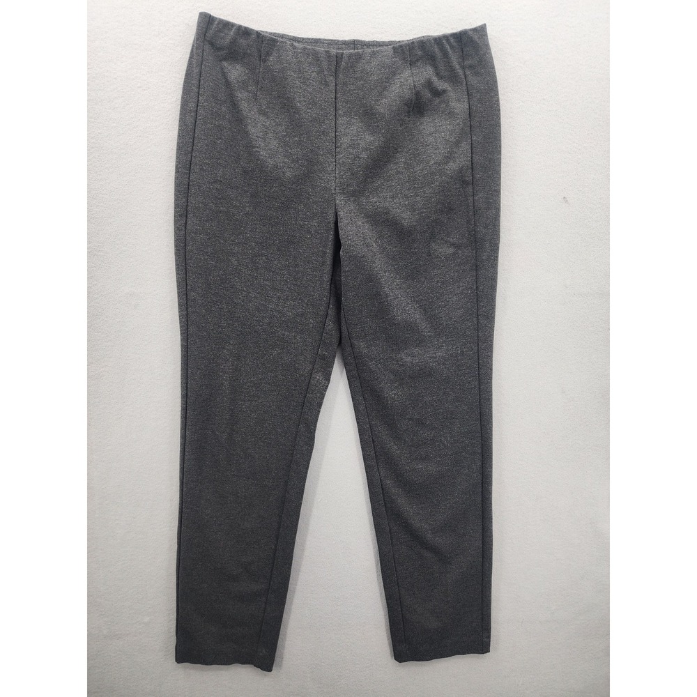 J. Jill Ponte Slim Leg Pants Gray Charcoal Heather Pull On Trousers Large Tall - Picture 1 of 11